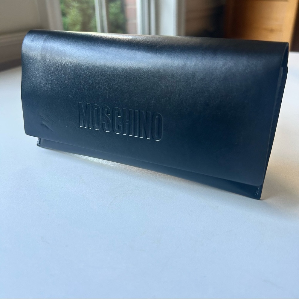 Moschino Black Leather Magnetic Glasses Case
